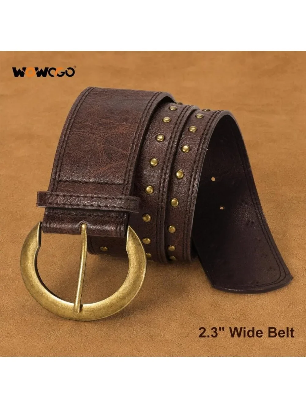Wide Chunky Leather Belt for Women - 2.3